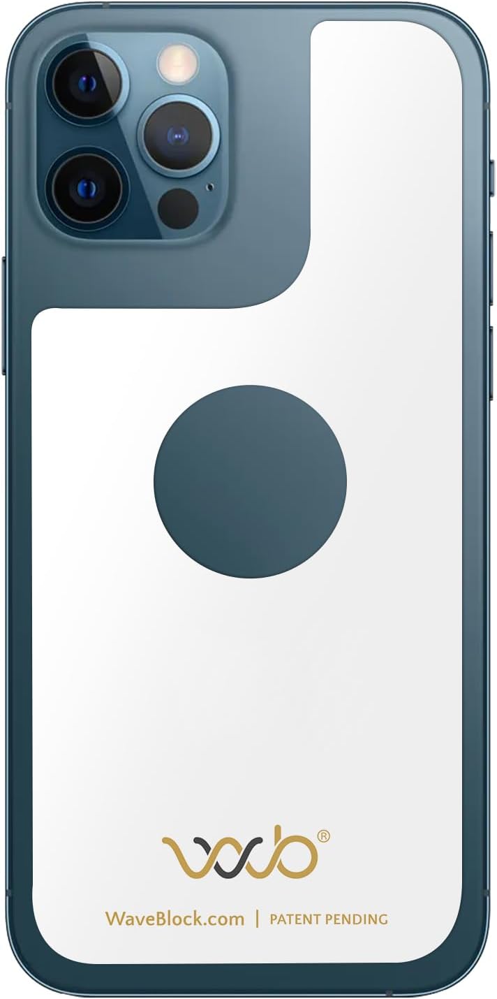 WAVEBLOCK EMF Blocker for Cell Phone - Made for iPhone 11 PRO - The Only Patented, Real Scientifically Backed, Lab-Tested 5G-Shield Sticker to Protect You & Your Loved Ones - USA Made White - Image 1